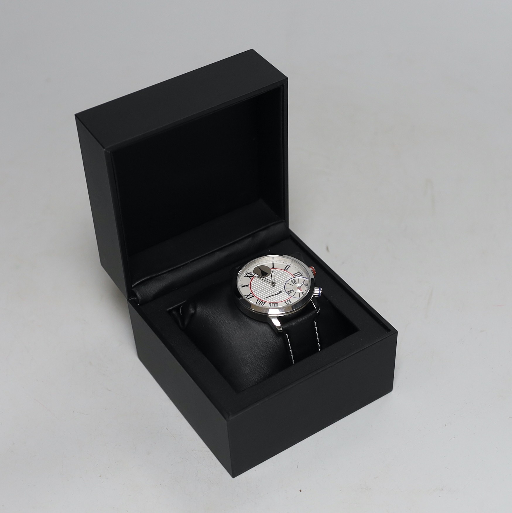 A gentleman's stainless steel Limited Edition Concorde Dual Time 1976-2003 commemorative quartz wrist watch, case diameter 46mm, on leather strap, with original box and papers.
